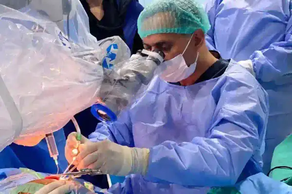 Prof. Dr. Muhammad Irshad Malik performing advanced ENT surgery